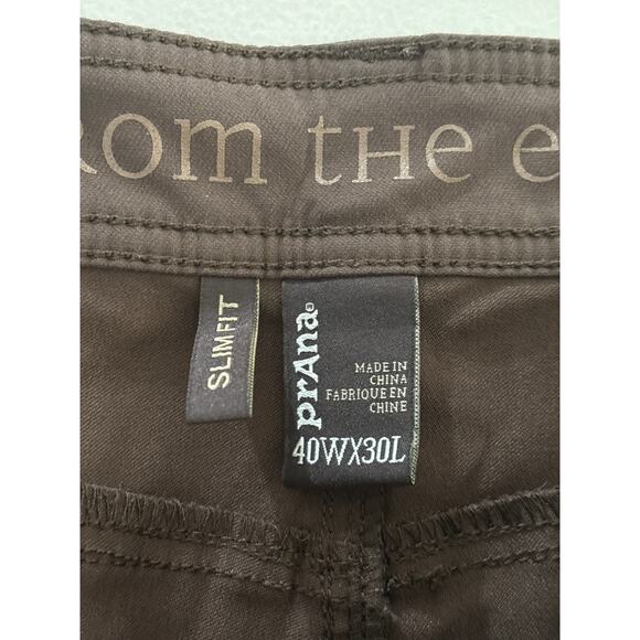 Prana Men's Pants Size 40x30 Mid-Rise Slim Fit Hiking Performance Brown - Picture 3 of 10